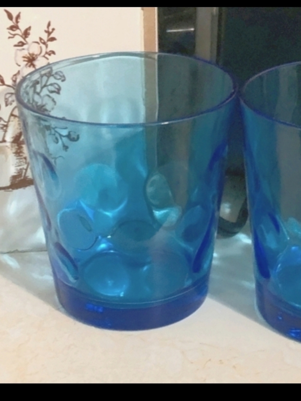 Vintage Blue Dot Glasses Set Of 4